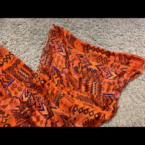 Kitara, Tribal Print Scarf in Orange - Picture 4 of 6